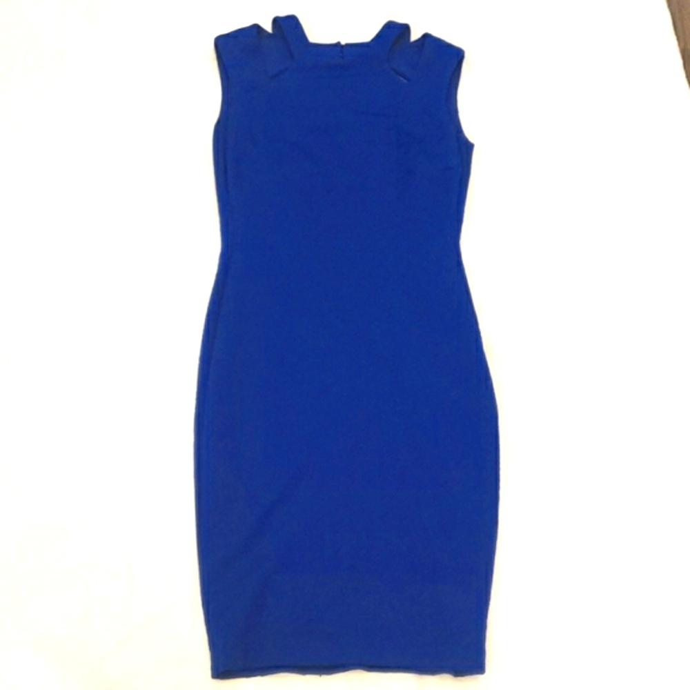 Elegant Blue Sleeveless Dress By Cache